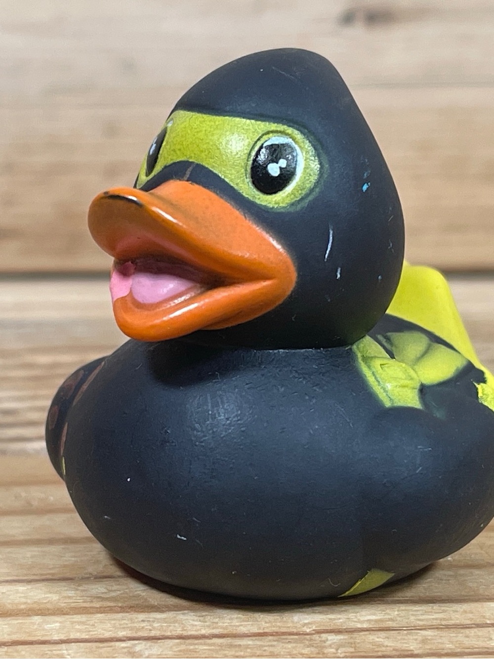 Black Yellow Ninja Rubber Ducky Bath Tub Squirter 3” Water Pool Swim Duck Figure